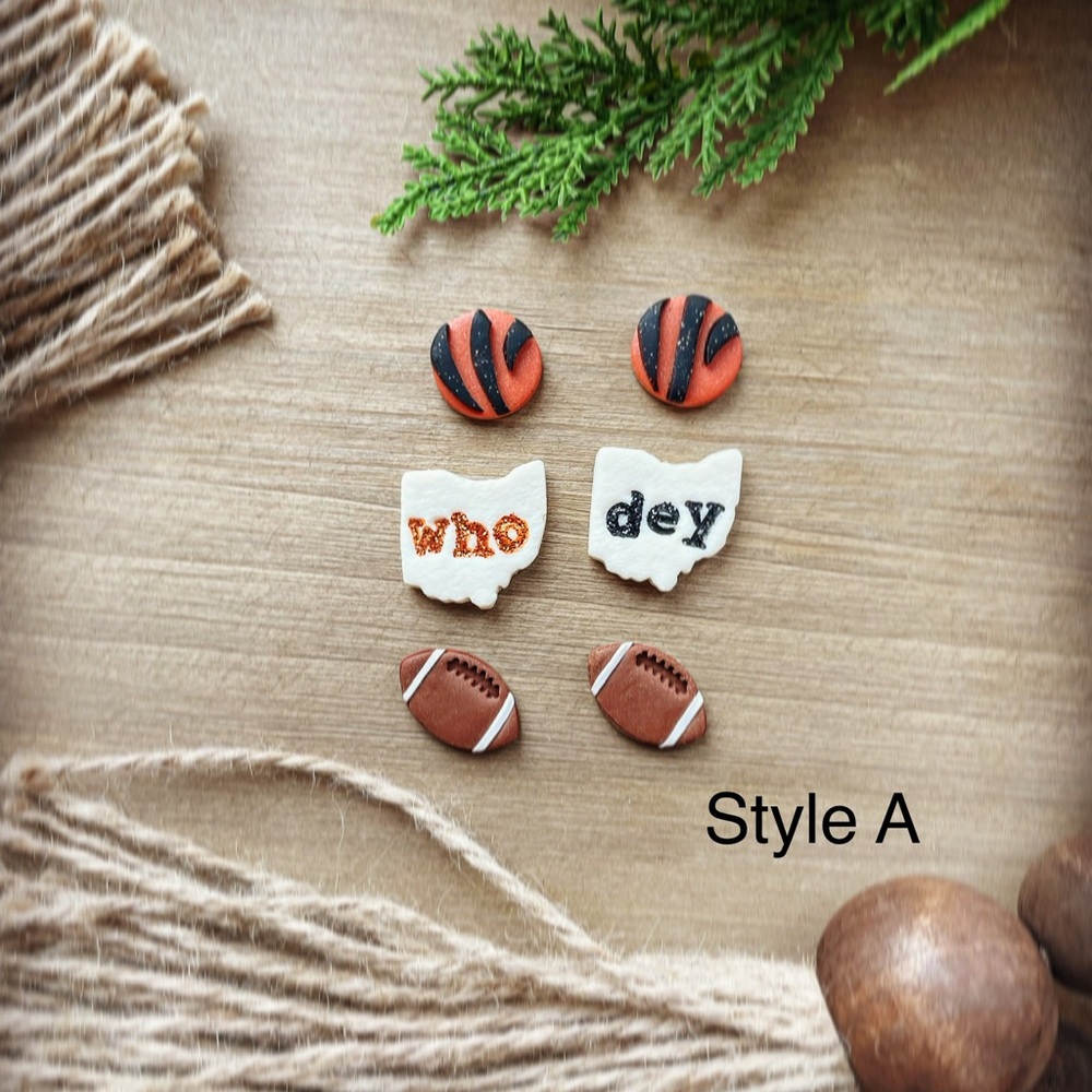 Bengals Who Dey Earrings stud pack